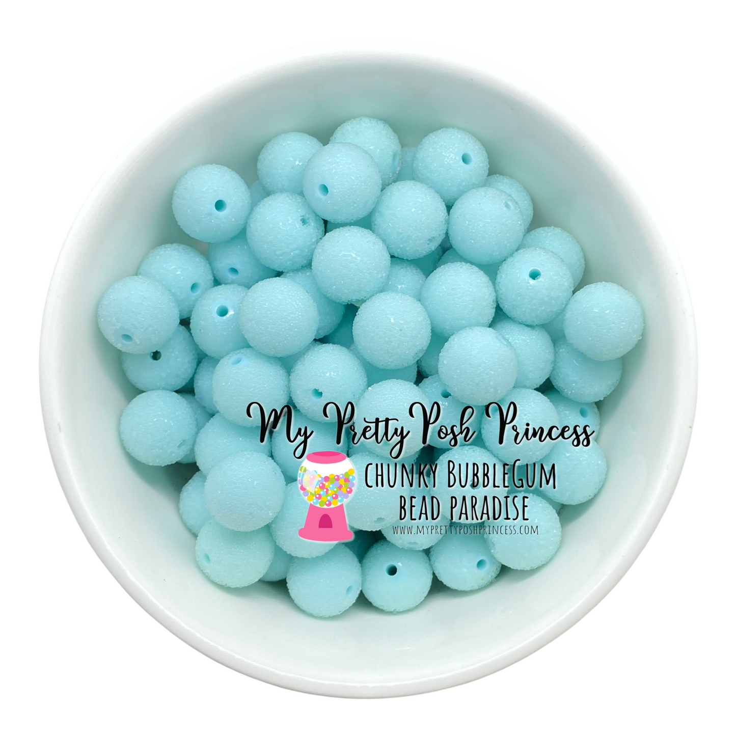 W479- 20mm Light Blue “Sugar” Acrylic Bead