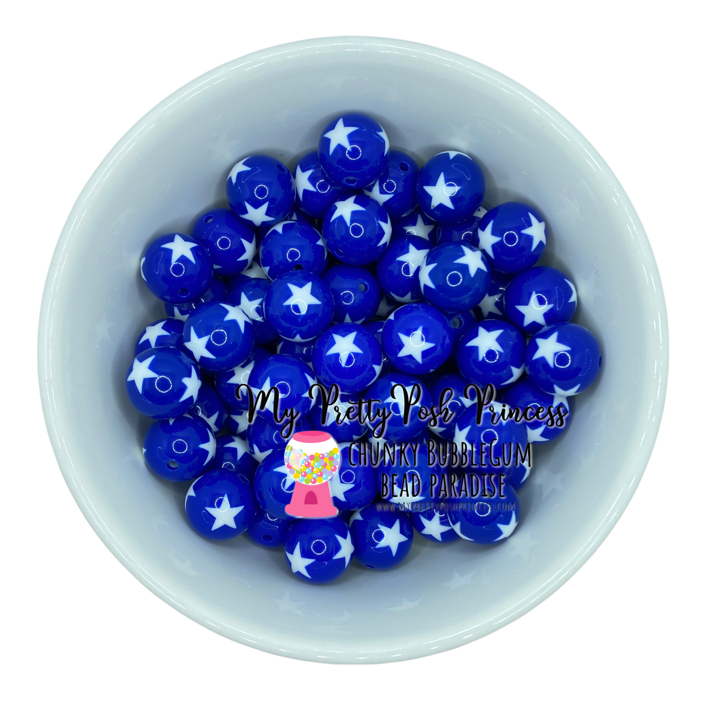 W356- 20mm Blue Star Acrylic Beads (1 Count)