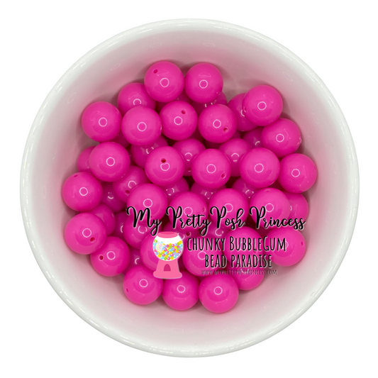 #38 - 12mm Dark Pink Solid Acrylic Beads  (20 Count)