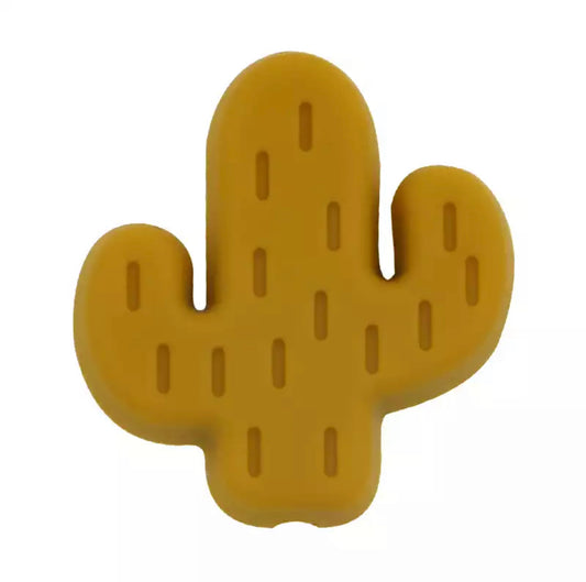 h976 - Mustard Cactus Bead Silicone (1 Count) Focal Beads