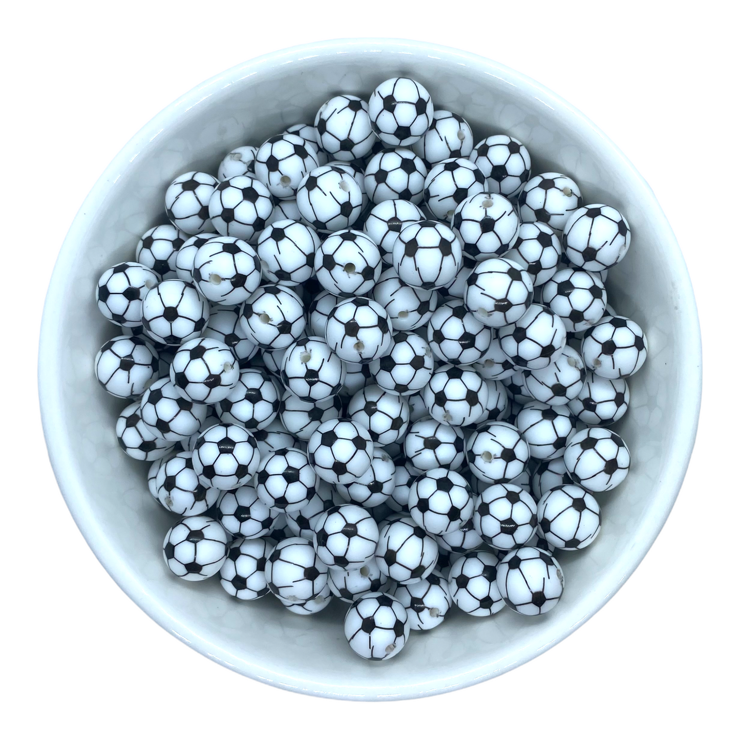 A-6056- 15mm “Soccer” Silicone Beads