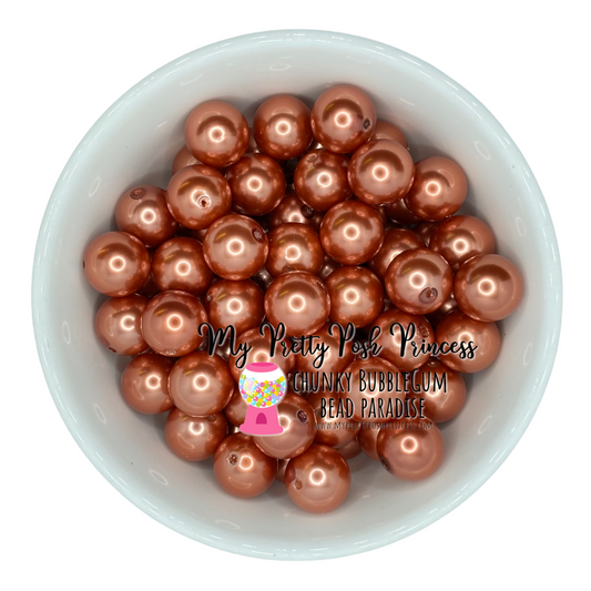 # 92- a49- 12mm Burnt Orange Pearl  Acrylic Beads  (20 Count)