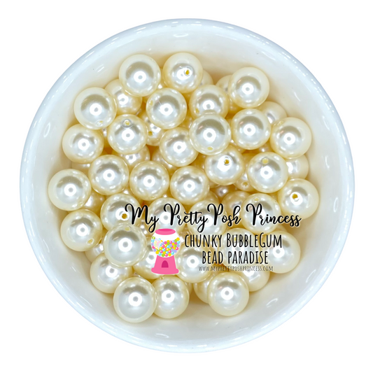 #393 - A41- 20mm Ivory  Pearl Acrylic Beads  (1 Count)