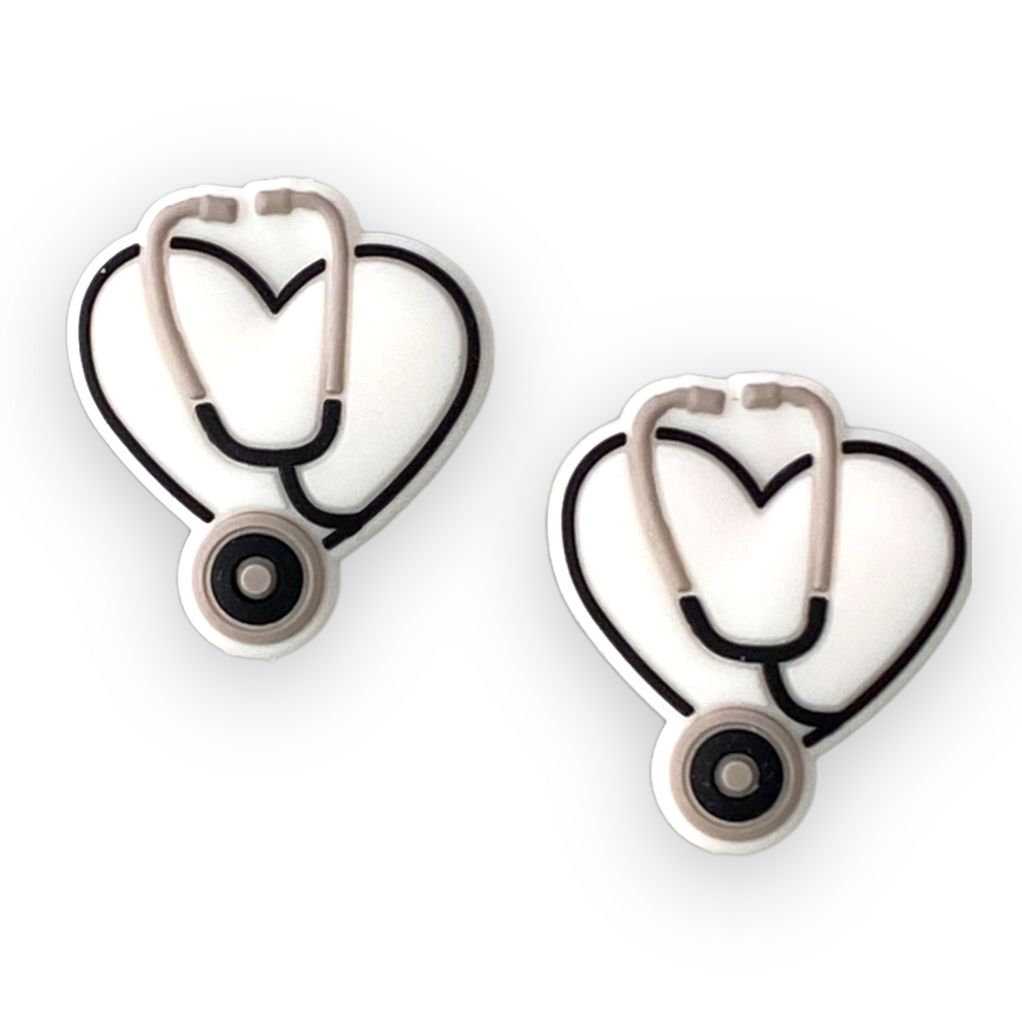 T116 - Stethoscope Heart Silicone Focal Bead (1 Count)