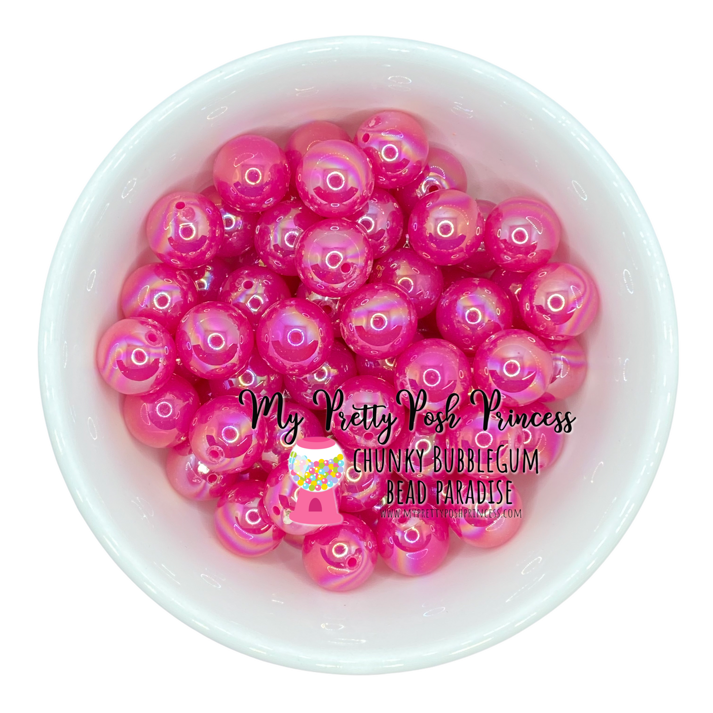 #633 -20mm Dark Pink Jelly Bubbles Acrylic Beads (1 Count)