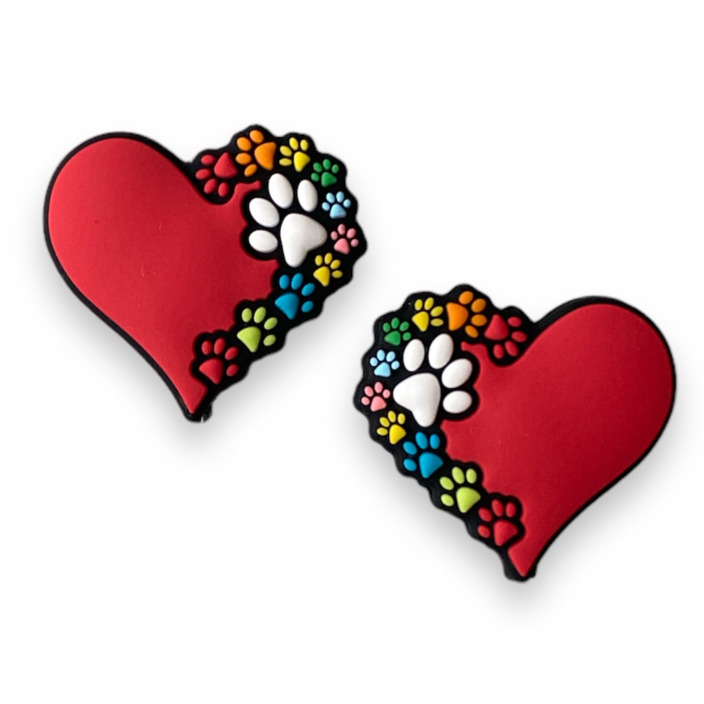 X283 - “Paw Heart” Focal (1 Count) Bead Silicone