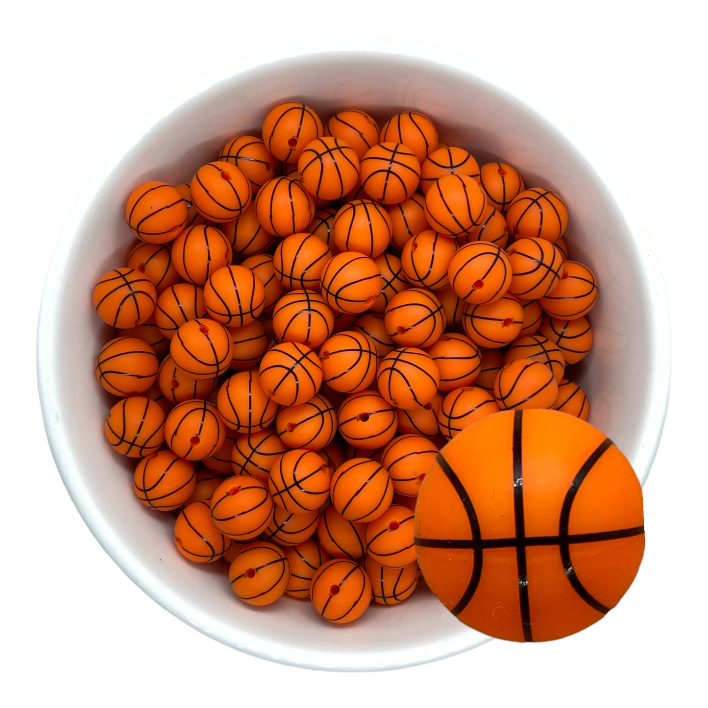 A-6052- 15mm “Basketball” Silicone Beads