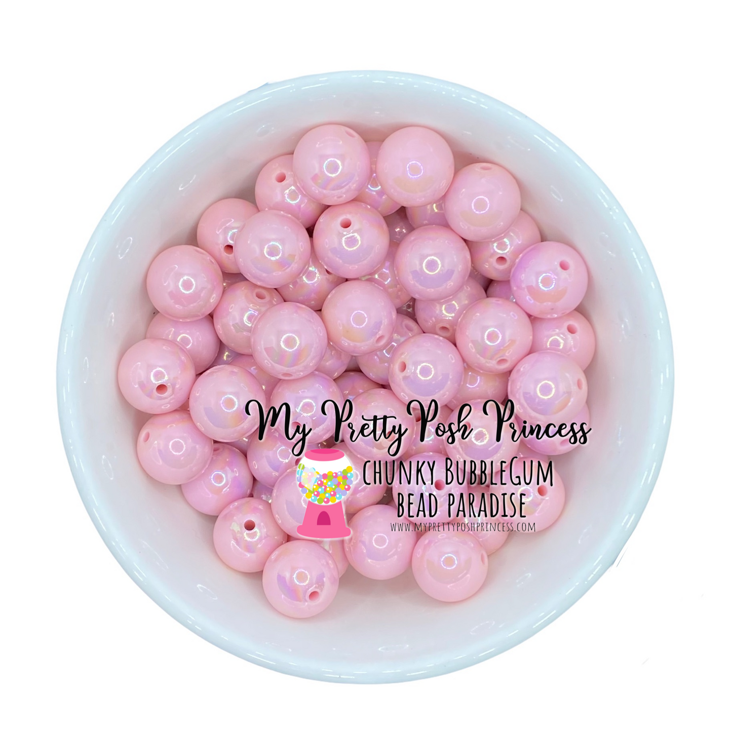 #474 - 20mm Light Pink AB Solid Acrylic Beads (1 Count)