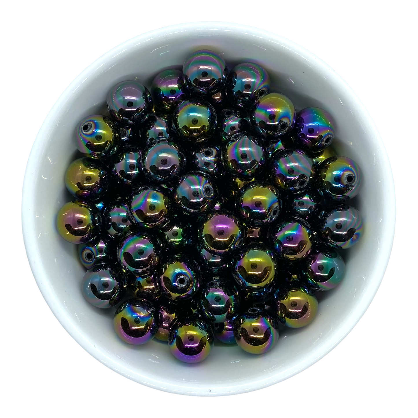 #487 -20mm Black  AB Solid Acrylic Beads (1 Count)