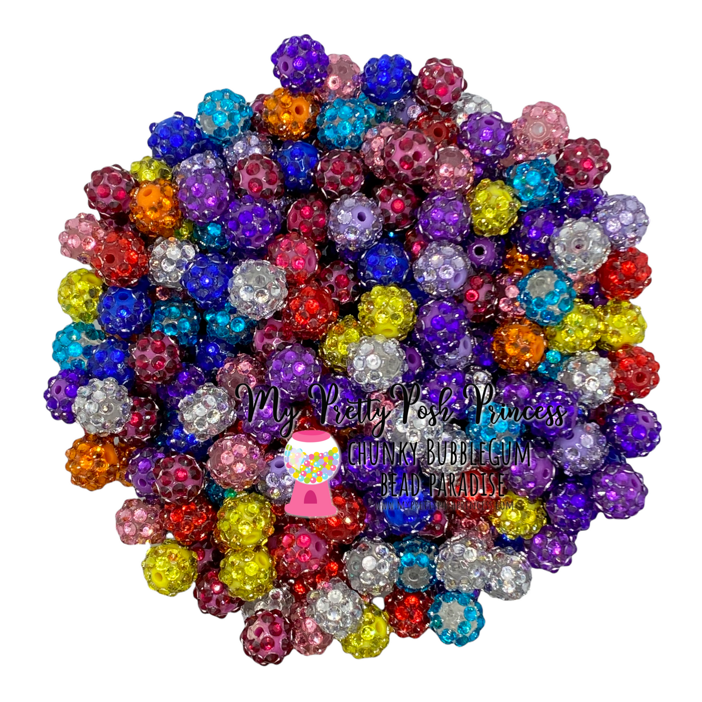 K-583-12mm No AB Clear Rhinestones (100 Count) Bead Mix