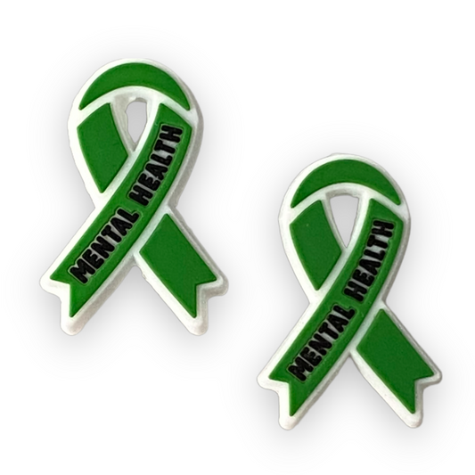 e578 - Mental Health Awareness Ribbon Silicone Focal Bead (1 Count)