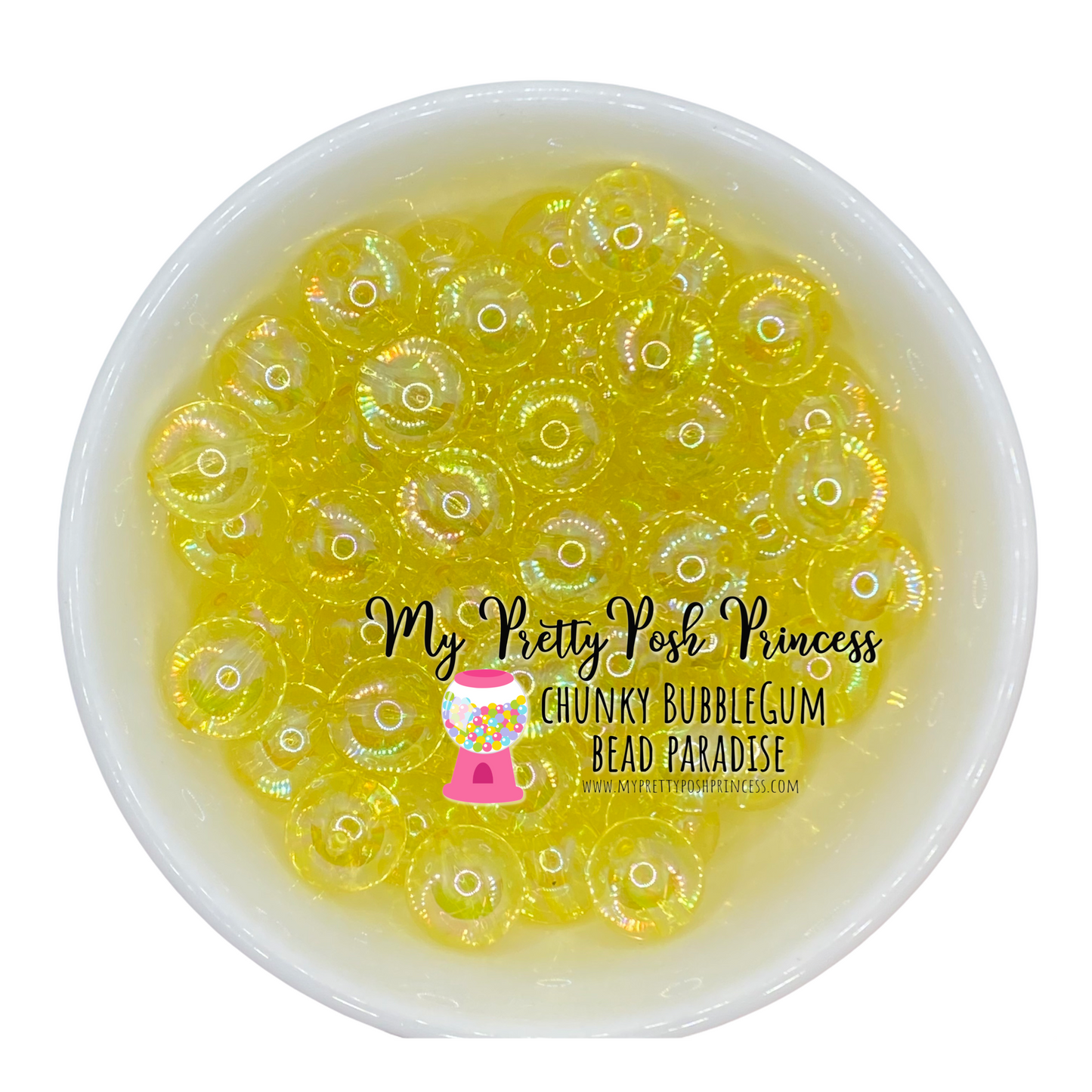 #582 - 20mm Yellow "Jelly AB" Acrylic Beads (1 Count)