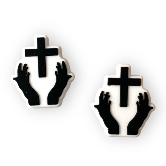 e589 - Praying Focal Bead Silicone Focal Beads (1 Count)