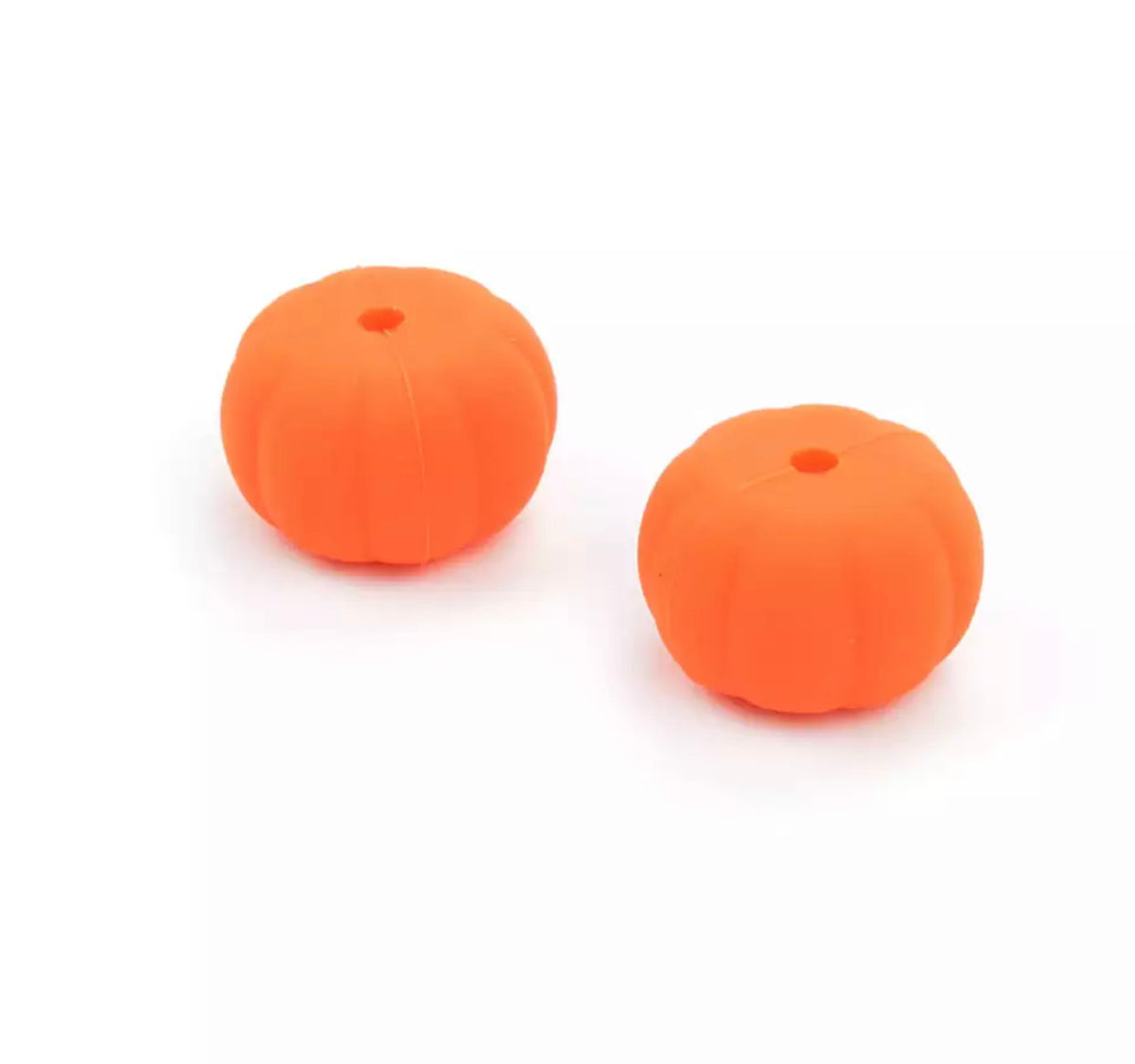 T280- 19.5mm x 13mm Orange Pumpkin  Silicone Beads