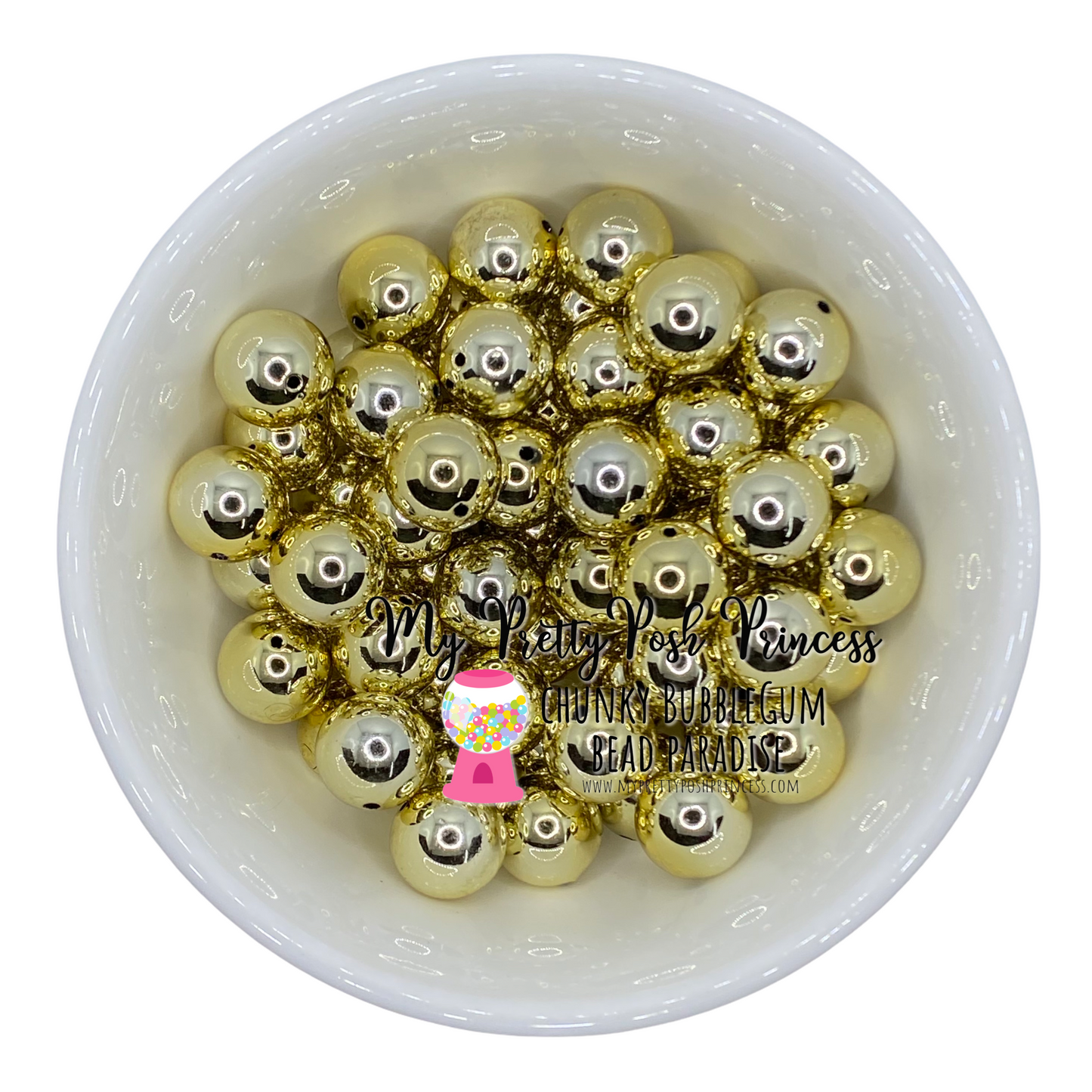 #573 - 20mm Gold UV  Acrylic Beads (1 Count)