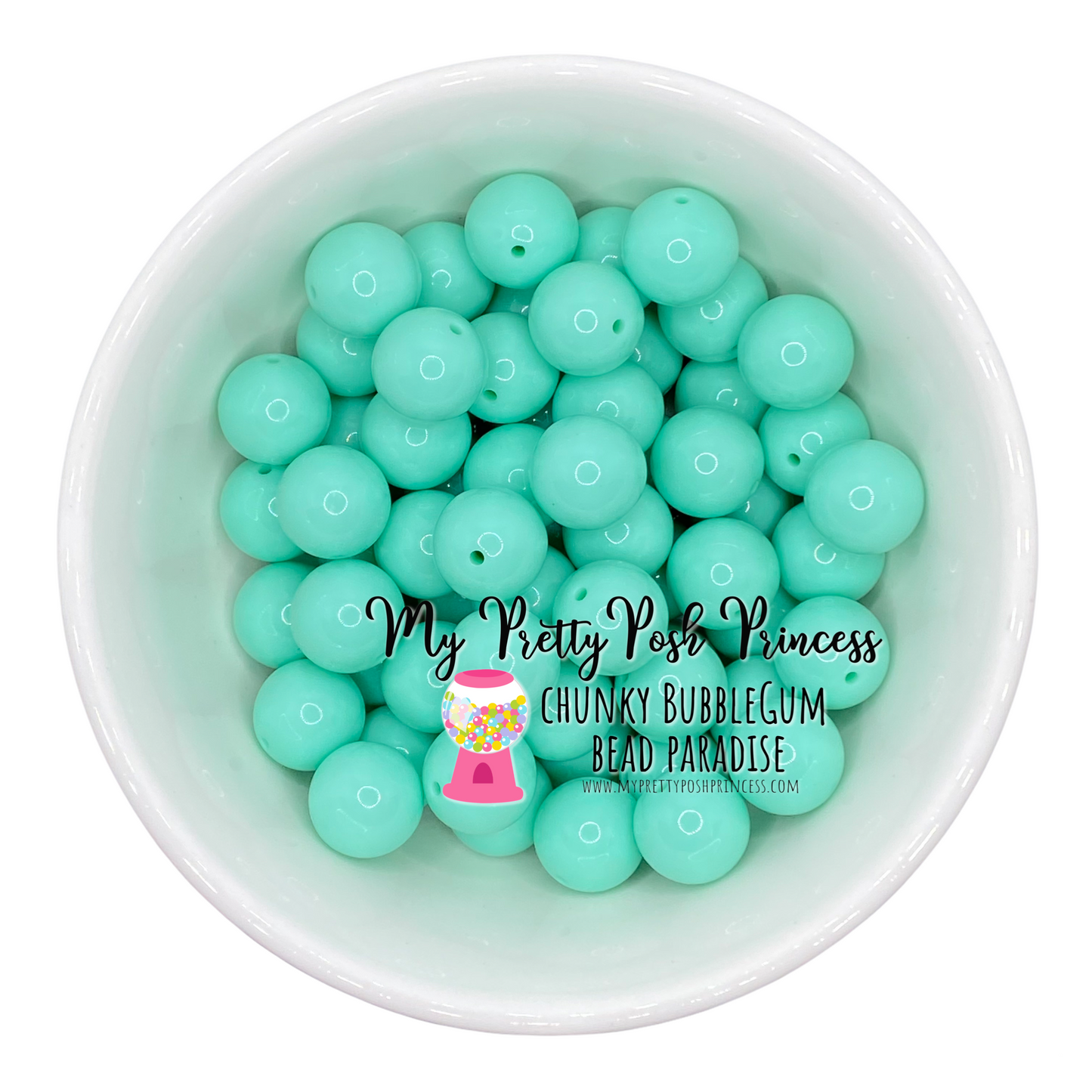 #348 -  20mm Wintergreen Solid Acrylic Beads (1 Count)