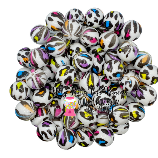 #538 - 20mm Colorful Animal Print Acrylic Beads (1 Count)