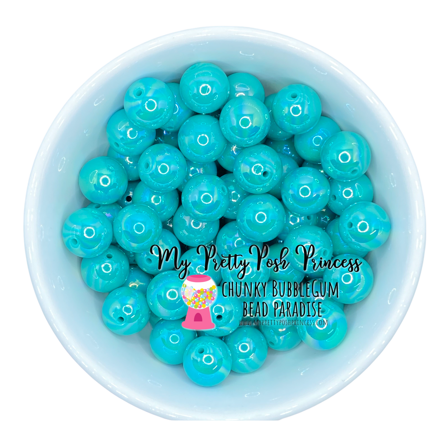 #459 - 20mm Teal AB Solid Acrylic Beads (1 Count)