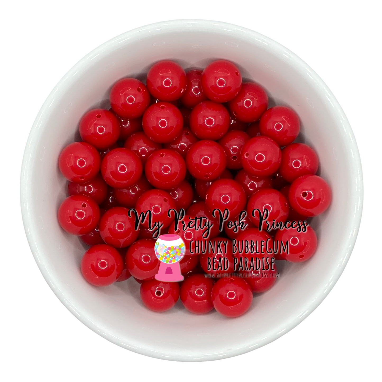 #17 - 12mm Red Solid Acrylic Beads  (20 Count)