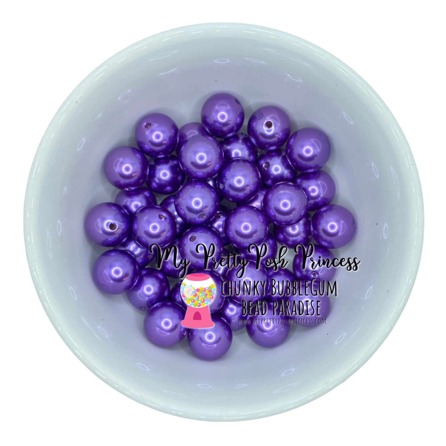 #411 - A64- 20mm Purple Pearl Acrylic Beads  (1 Count)