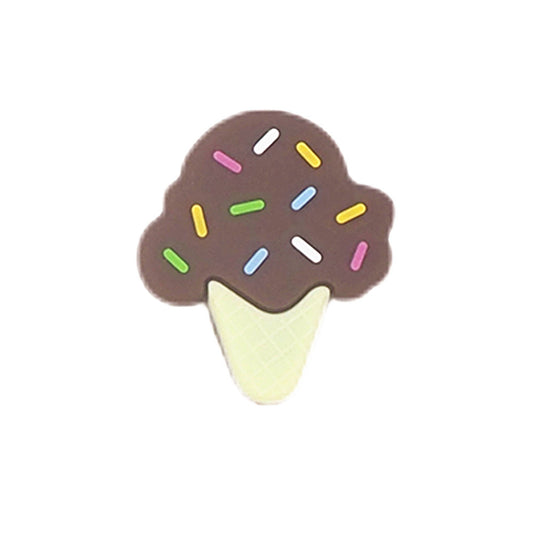 X127 -  Chocolate Ice Cream Cone Silicone (1 Count) Focal Bead