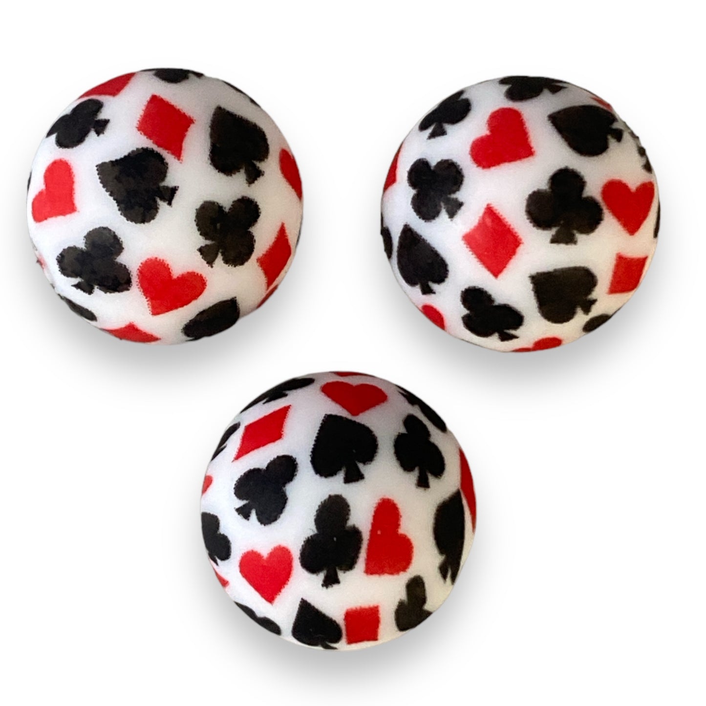 T209- 15mm Poker Night Silicone Beads