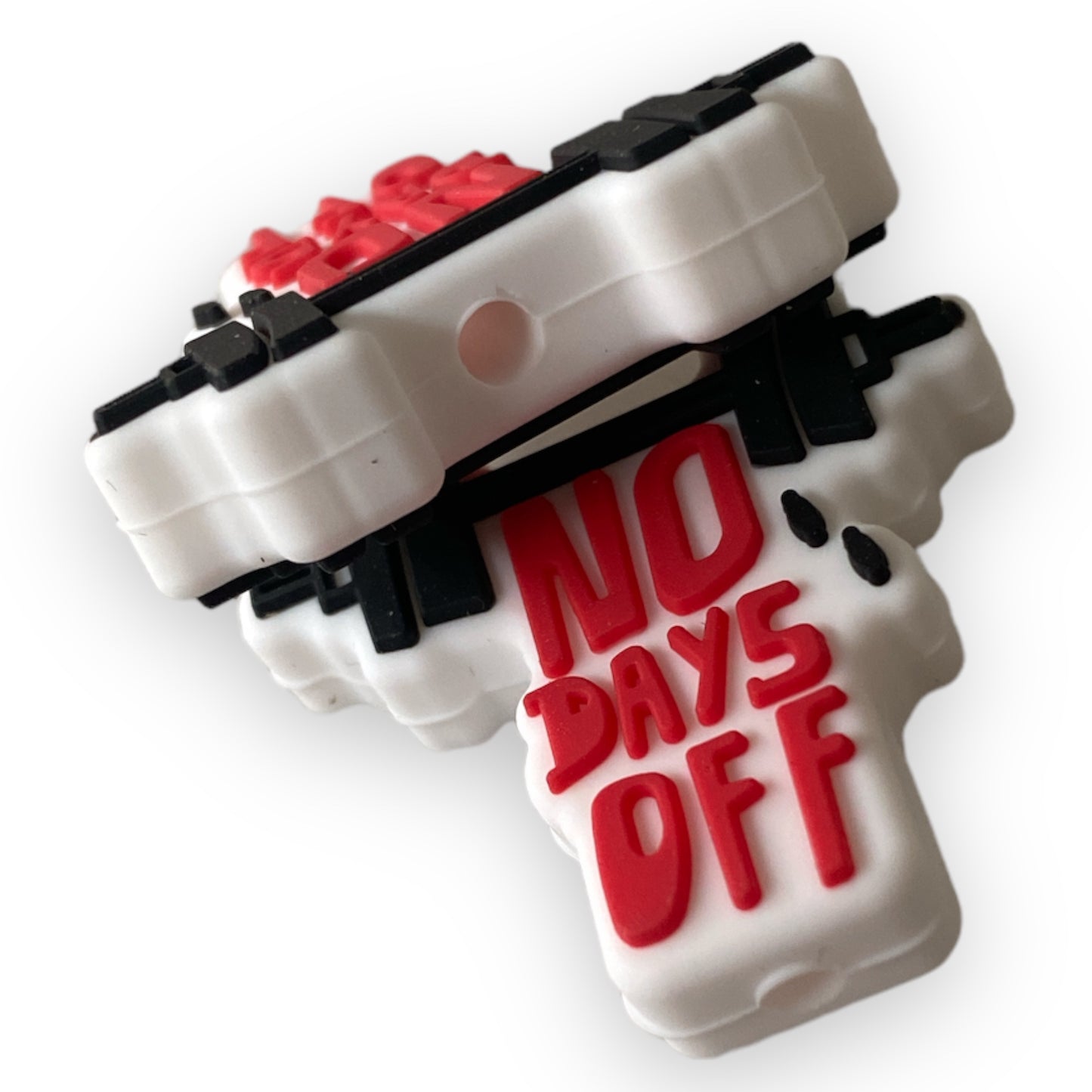 X216   -  “No Days Off” Silicone (1 Count) Focal Bead