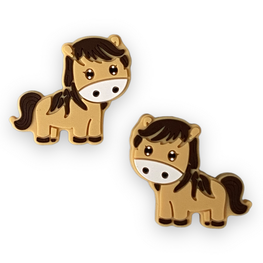 T401 - Brown Horse Silicone Focal Bead (1 Count)