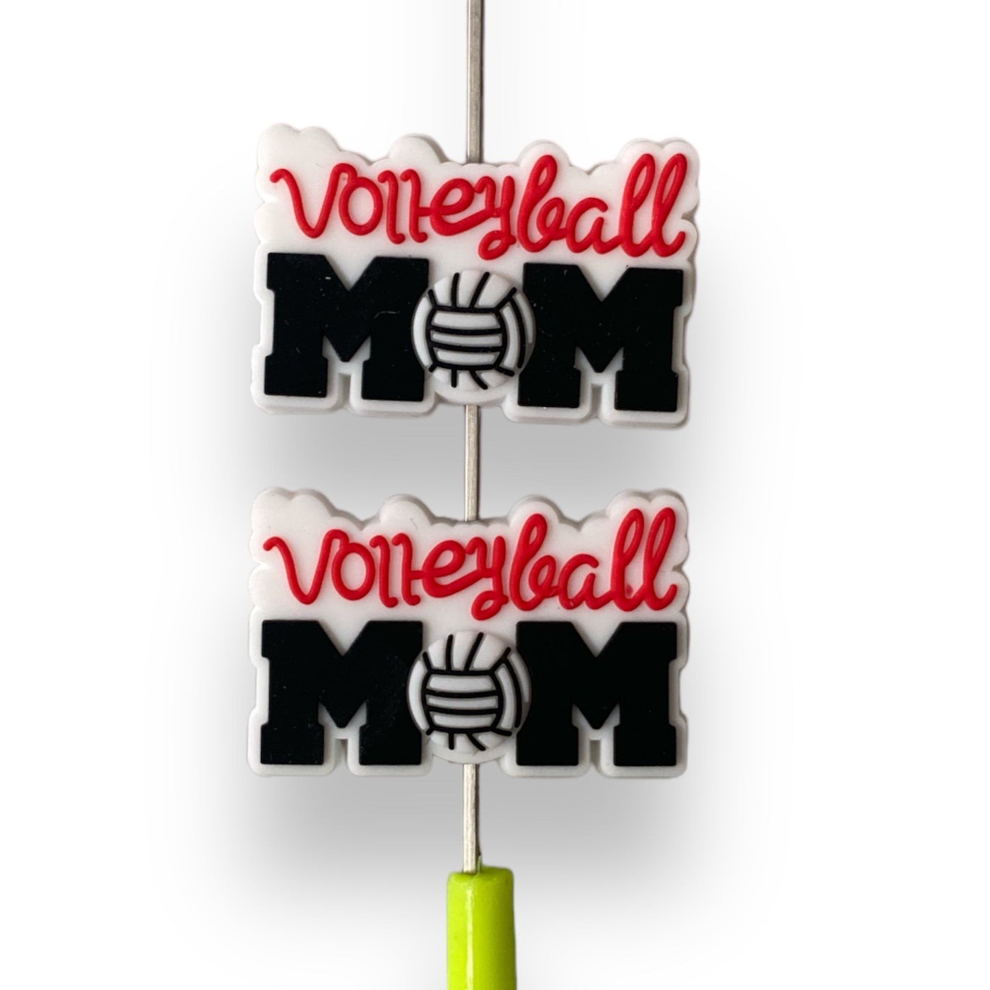 X233 -  Volleyball Mom Silicone (1 Count) Focal Bead