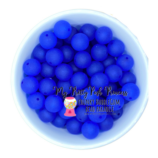 #648 - 20mm Royal Blue "Frosted" Acrylic Beads (1 Count)