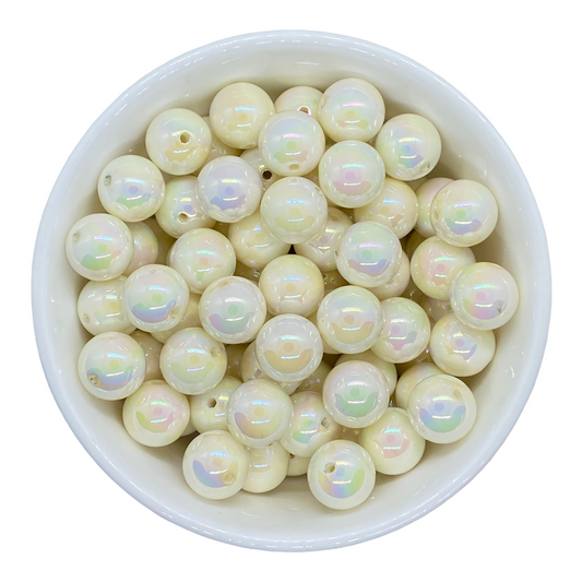 W554- 20mm Ivory Miracle Pearl  Acrylic Beads (1 Count)