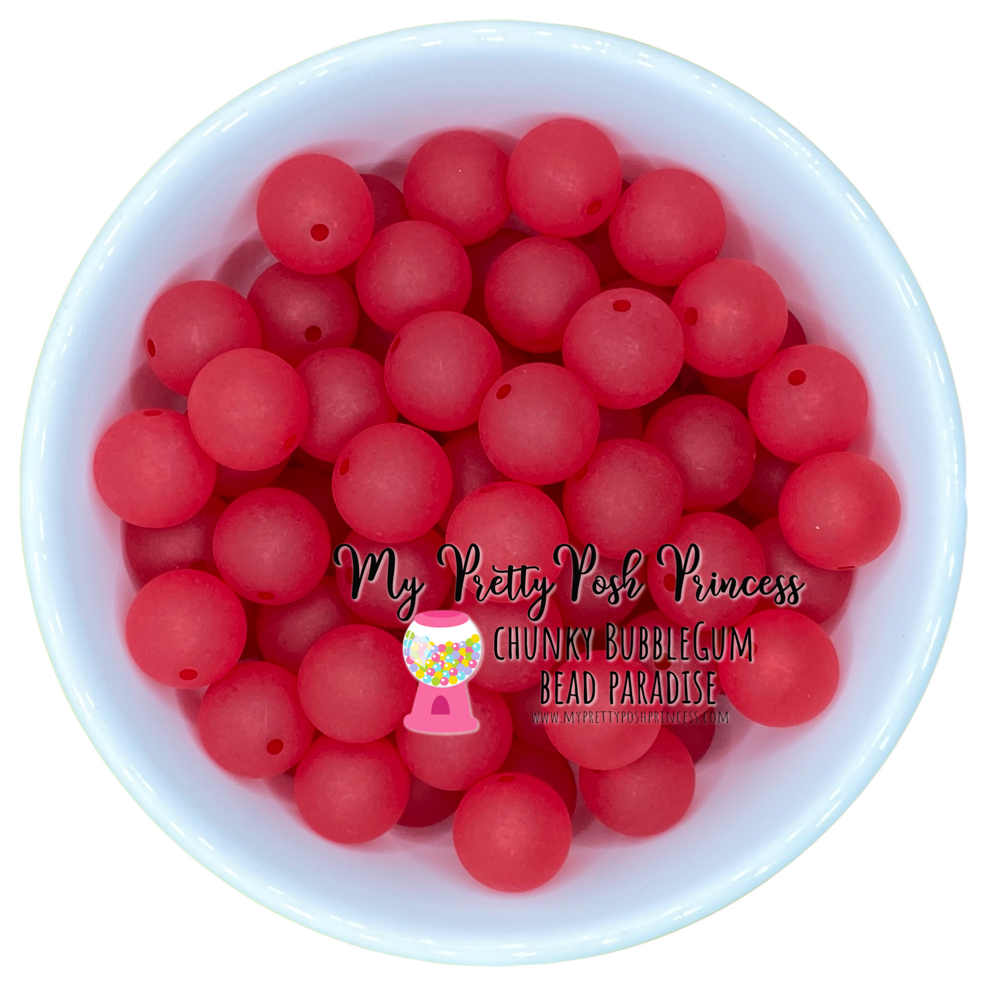 #646 - 20mm Red "Frosted" Acrylic Beads (1 Count)