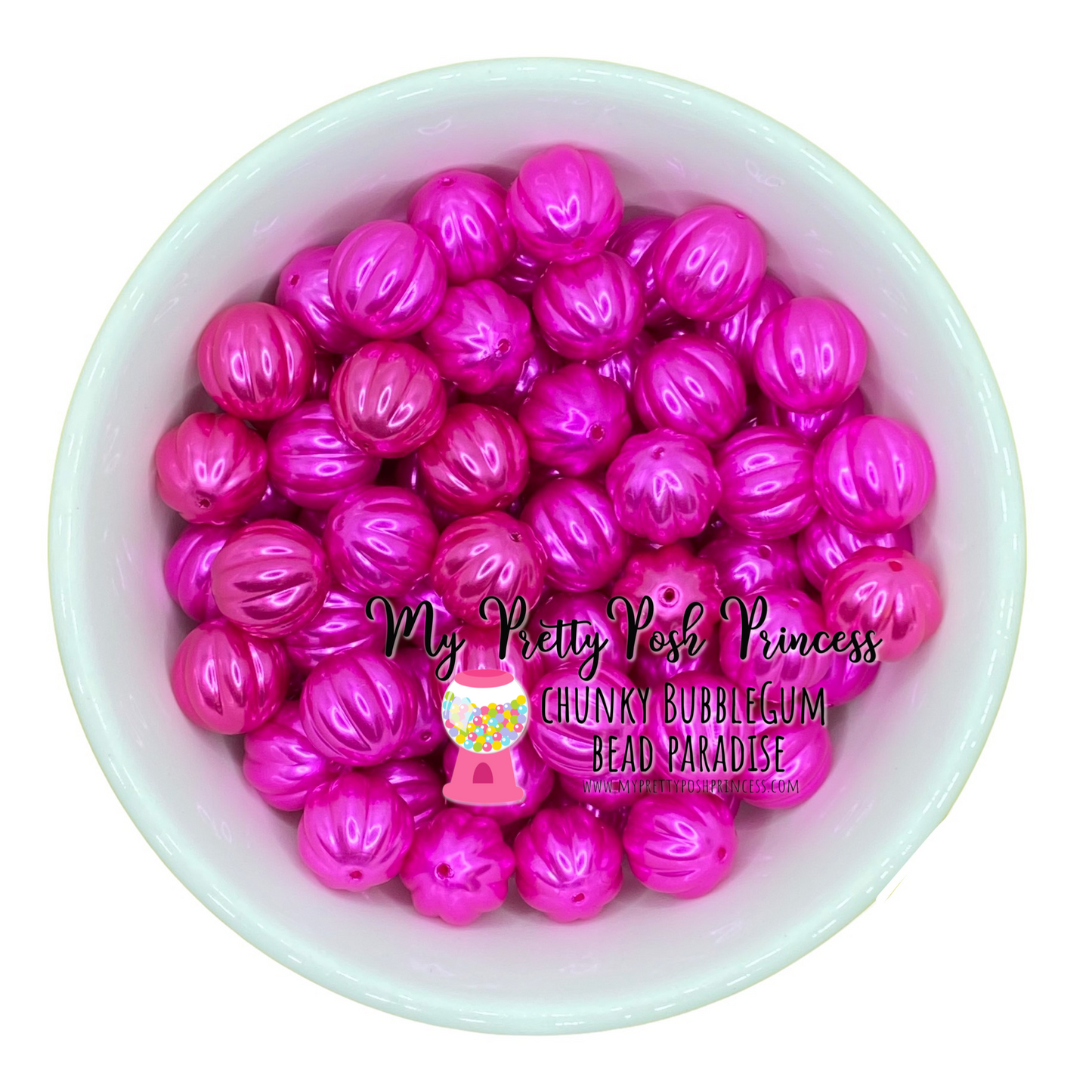 #686 - 20mm Dark Pink "Watermelon"  Acrylic Beads (1 Count)