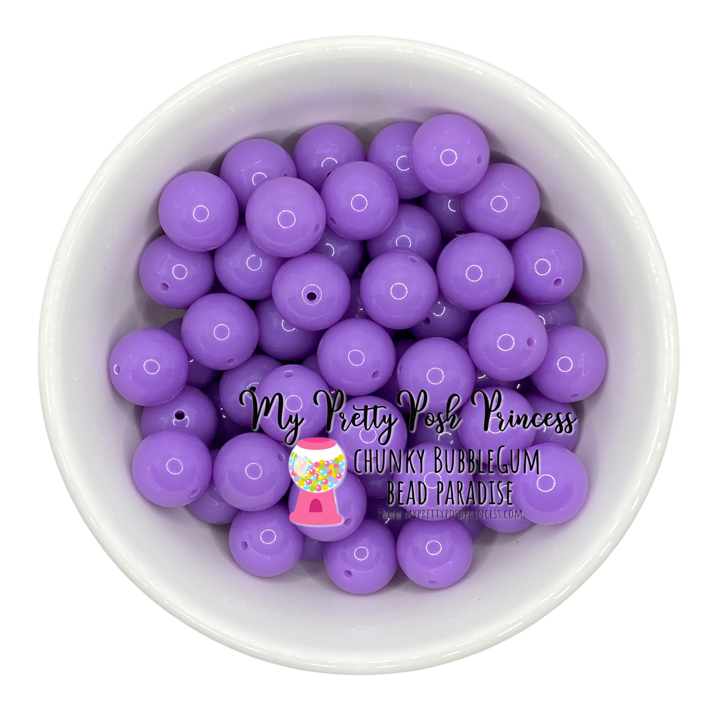 #59 -  12mm Neon Lavender Solid Acrylic Beads