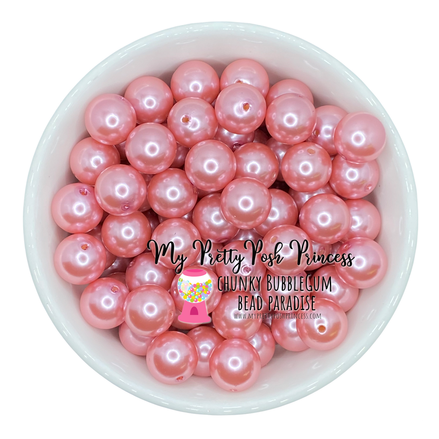 #376 - A13- 20mm Pink Champagne Faux Pearl  Beads (1 Count)