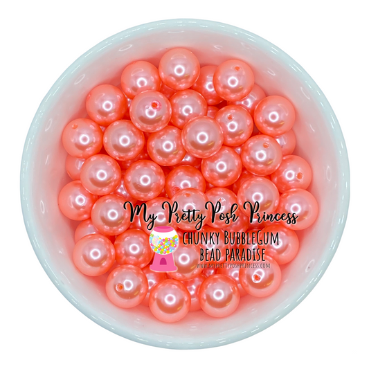 #78 - a22- 12mm Peach  Pearl  Acrylic Beads  (20 Count)