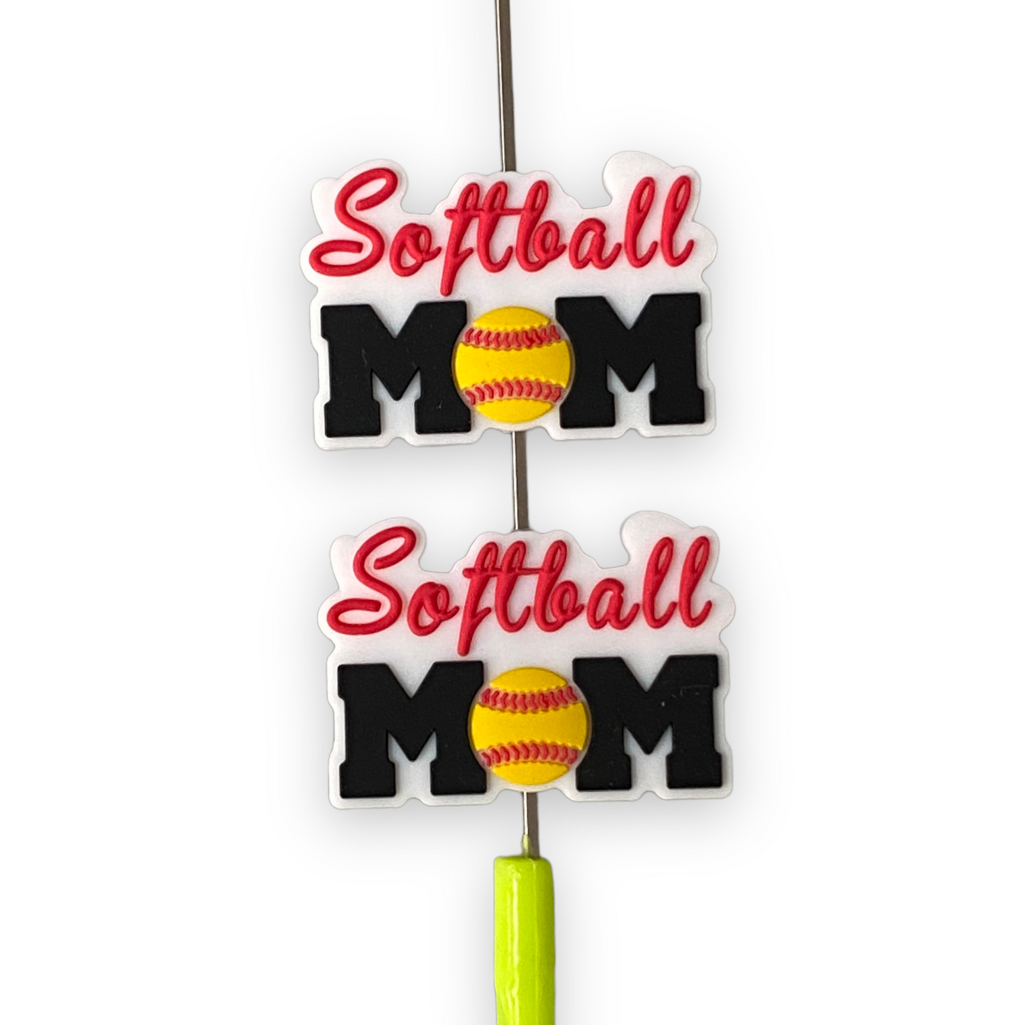 X235 -  Softball Mom Silicone (1 Count) Focal Bead