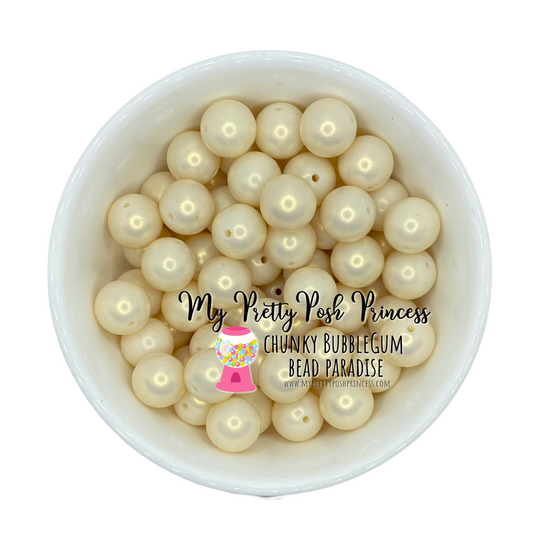 #425- A80- Matte Ivory AB- 20mm  Pearl  Acrylic Beads  (1 Count)