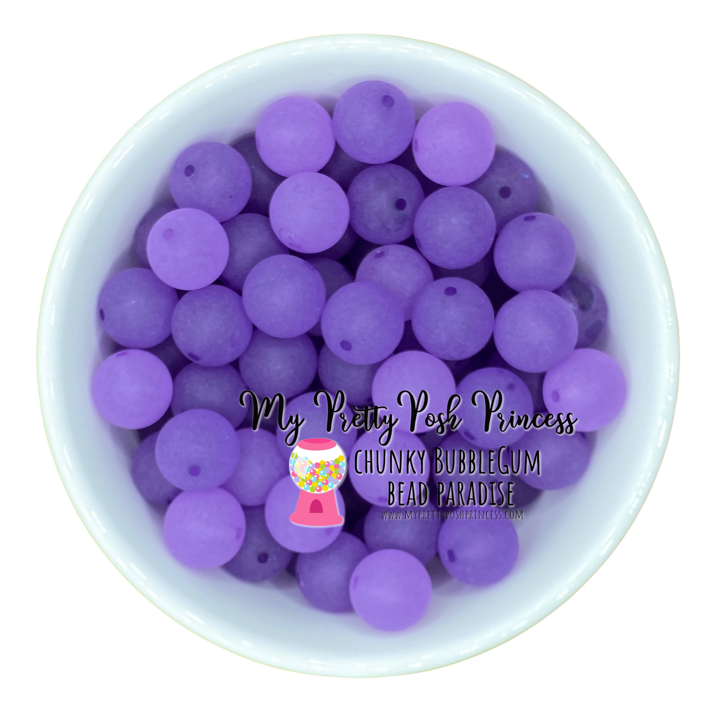 w99- 12mm Purple "Frosted"  Acrylic Beads (20 Count)