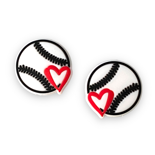 X229 -  Baseball  Silicone (1 Count) Focal Bead