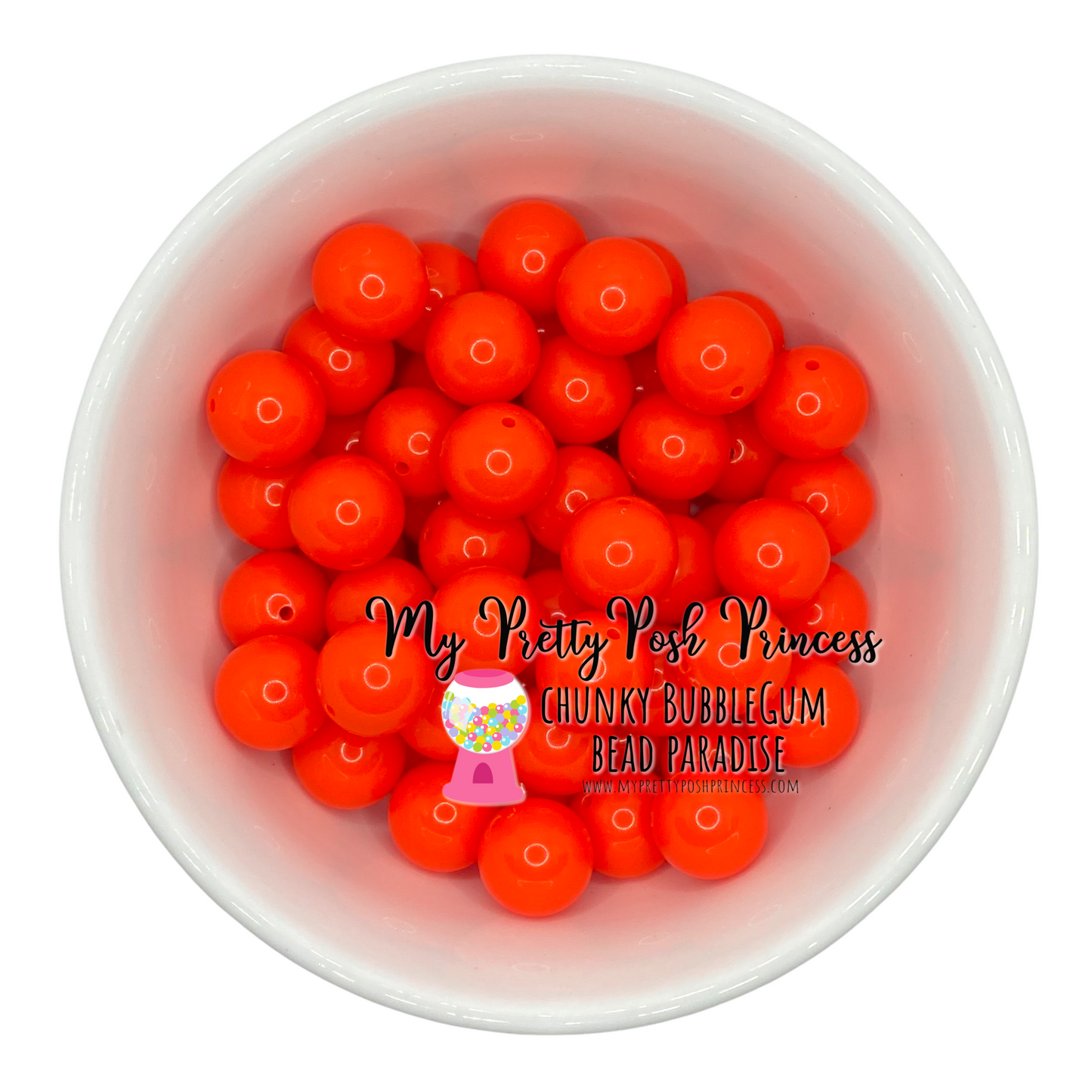 #303 - 20mm Orange Red Solid Acrylic Beads (1 Count)