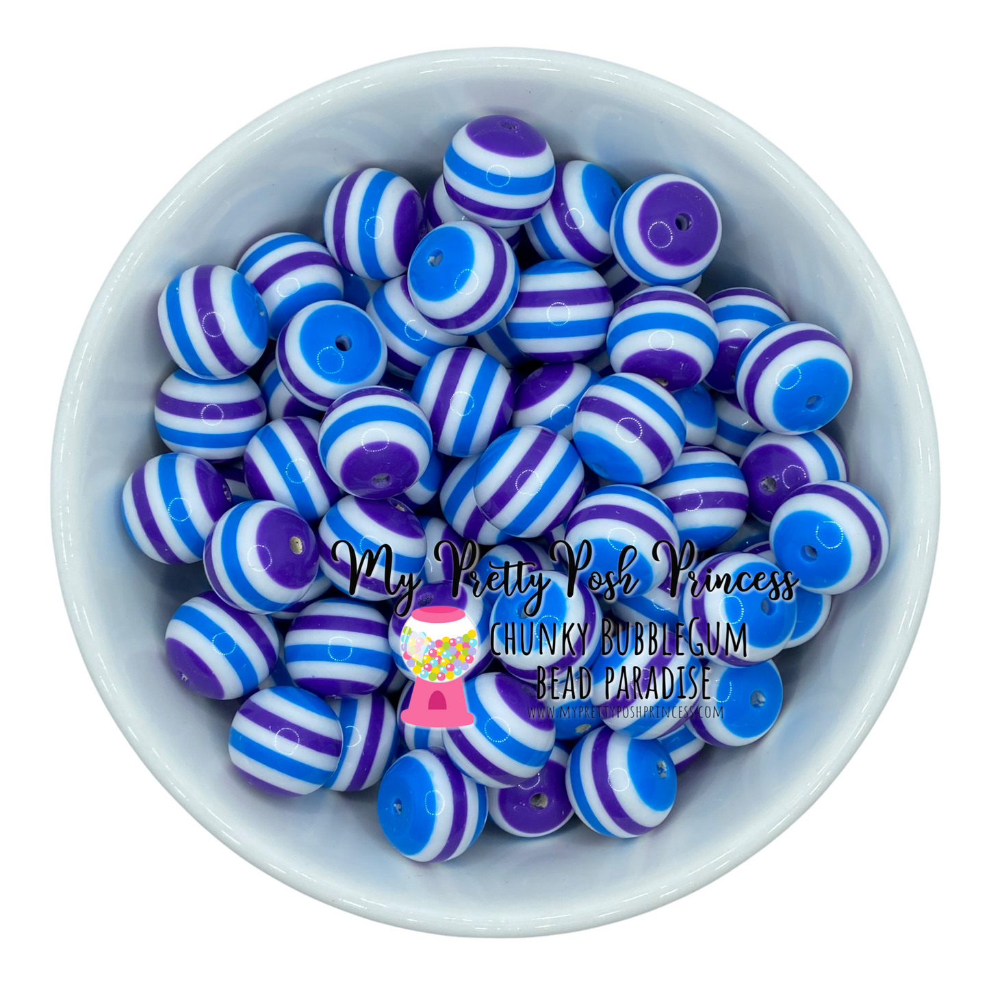 #1013 - 20mm Peacock Striped Acrylic  Beads (1 Count)