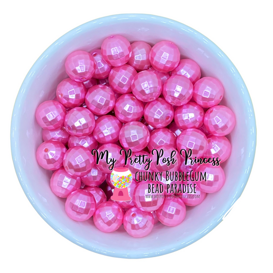 W149- 20mm Light Pink "Pearl Disco Ball"  Acrylic Beads (10 Count)