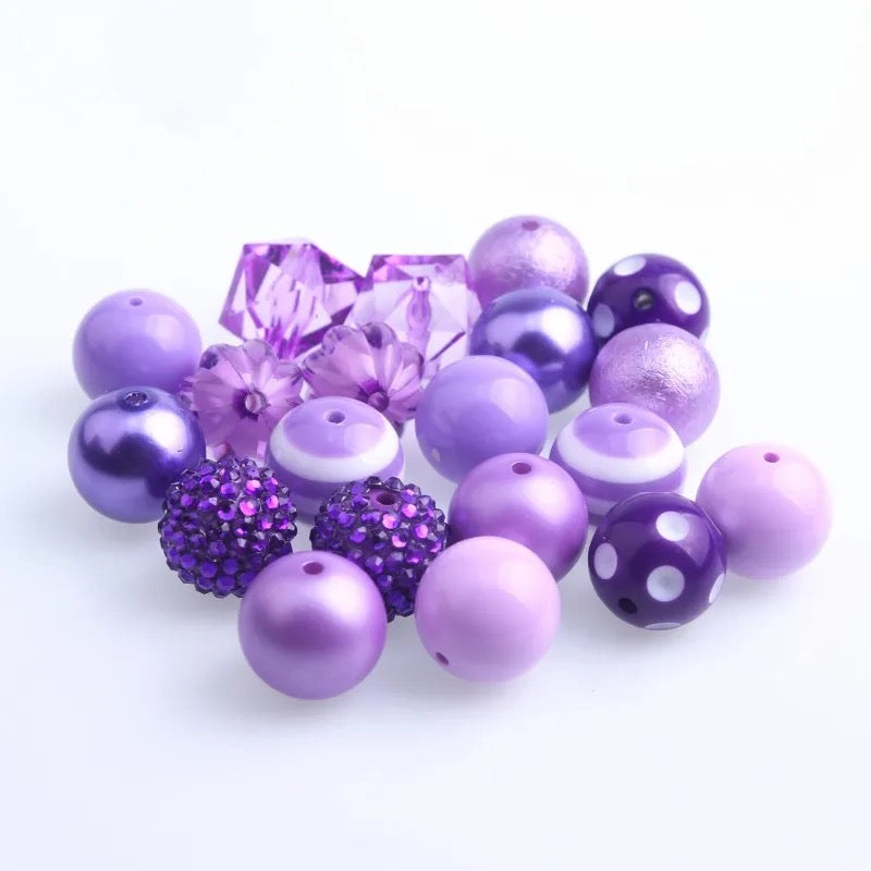 20-M20- 20mm "Purple" (50 Count) Acrylic Bead Pack