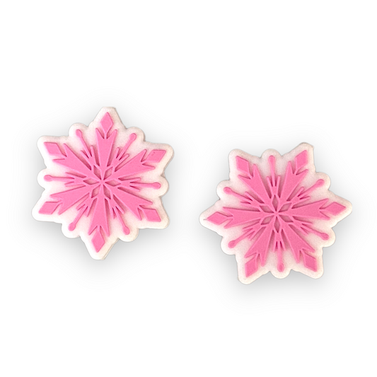 X21- Pink Snowflake Silicone (1 Count) Focal Bead