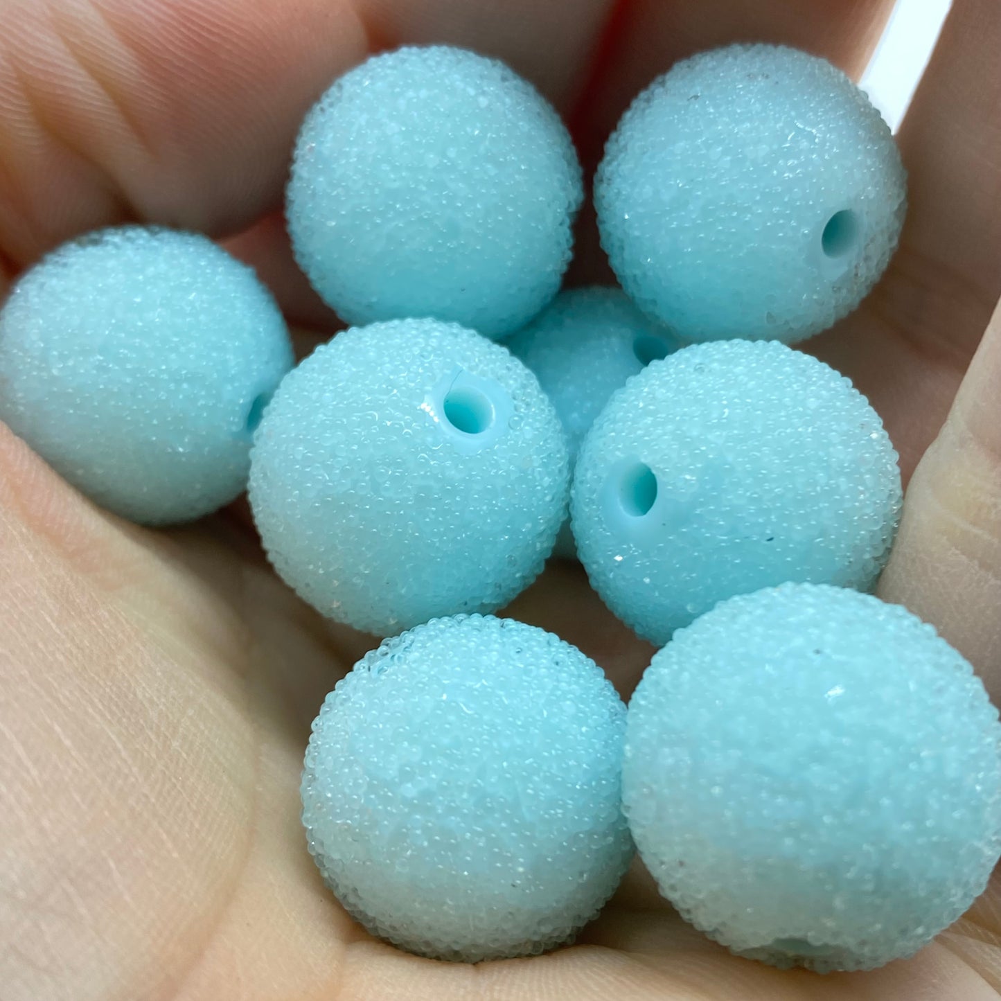 W479- 20mm Light Blue “Sugar” Acrylic Bead