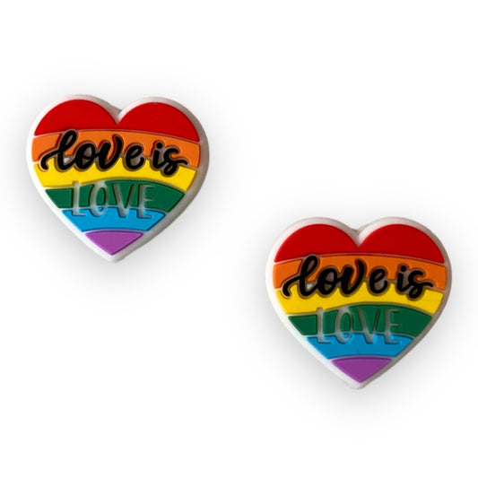 h939  - Love is Love  Focal Bead Silicone Focal Beads (1 Count)