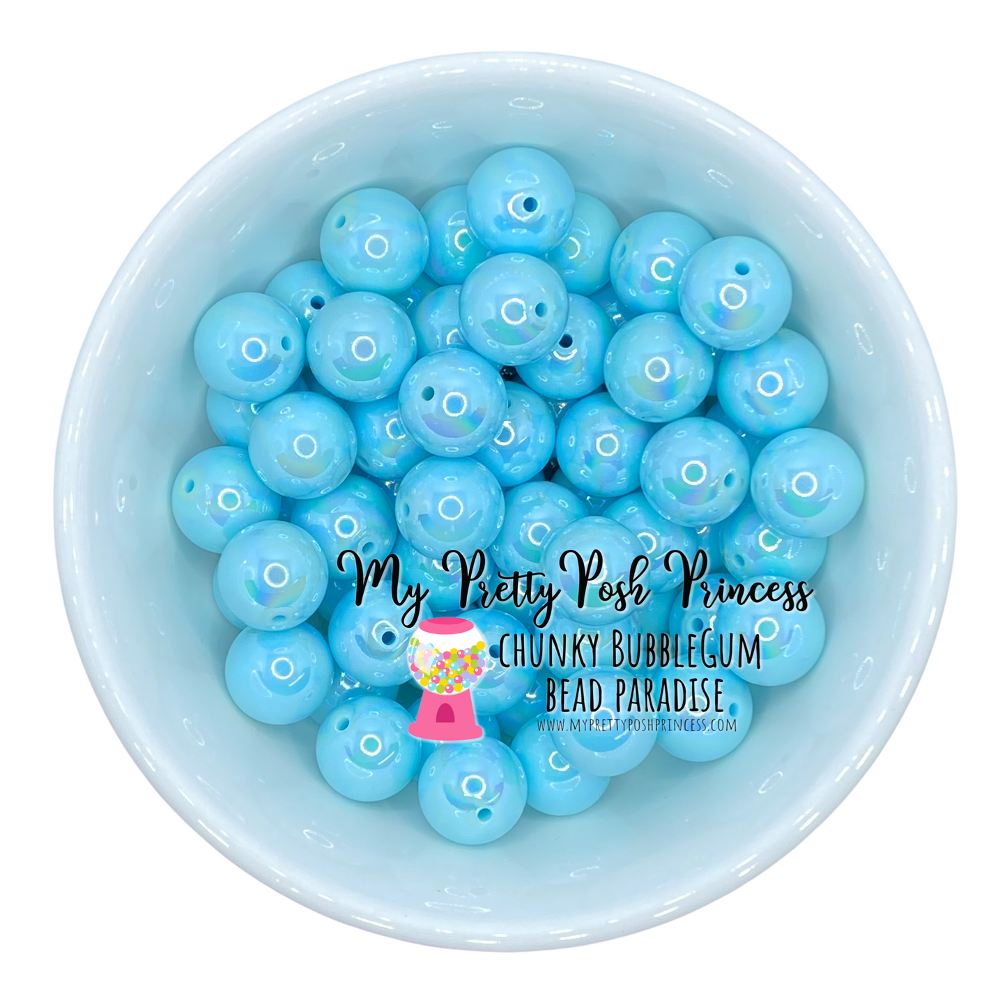 #460 - 20mm Light Blue AB Solid Acrylic Beads (1 Count)