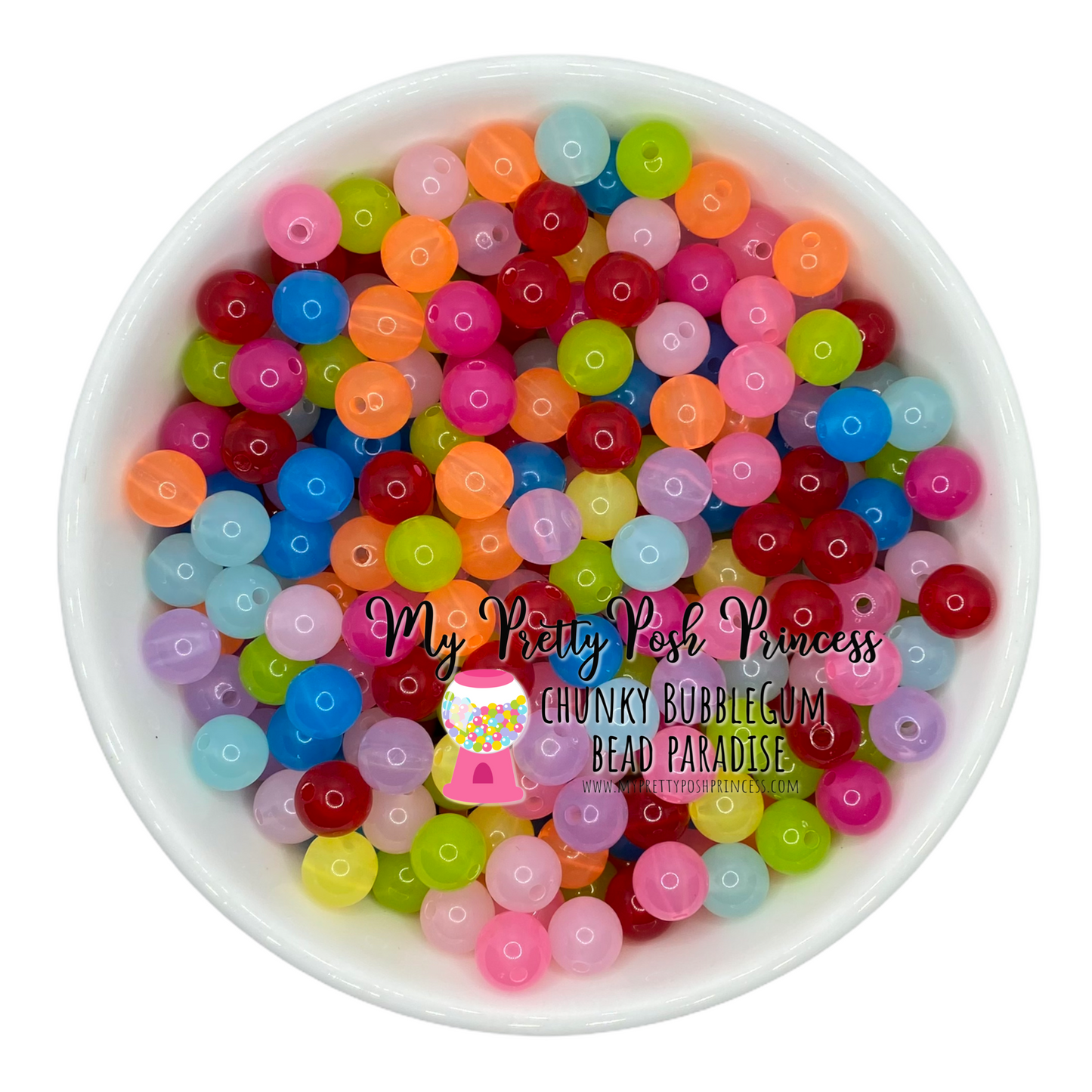 K- 574- 12mm Jelly  100 Count Beads Mix