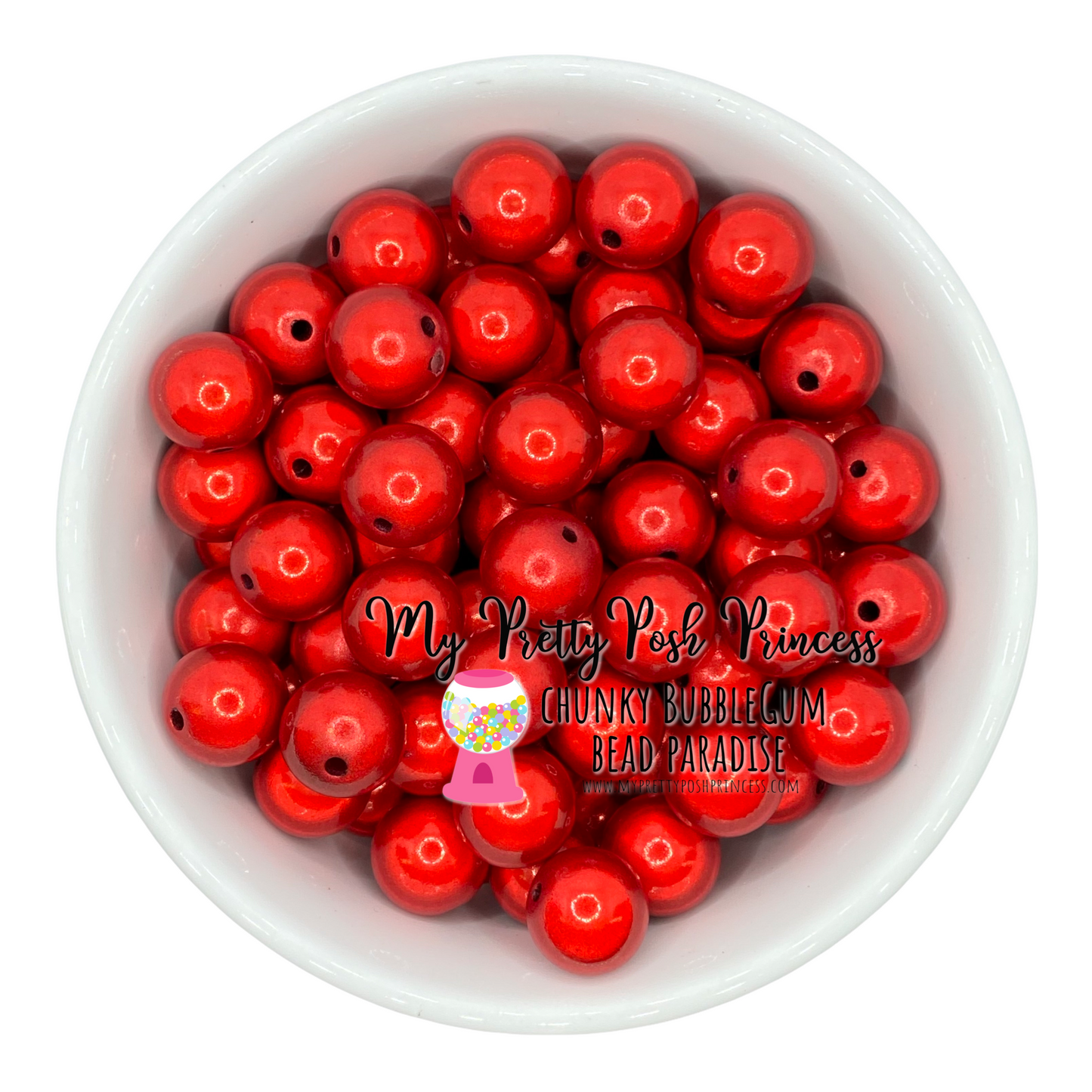 #876 - 20mm Red Miracle Acrylic Beads (1 Count)